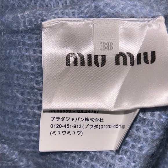 Miu Miu Volant Mohair Ruffle Sweater, in Light Blue size 38 EU / XS - Picture 7 of 10